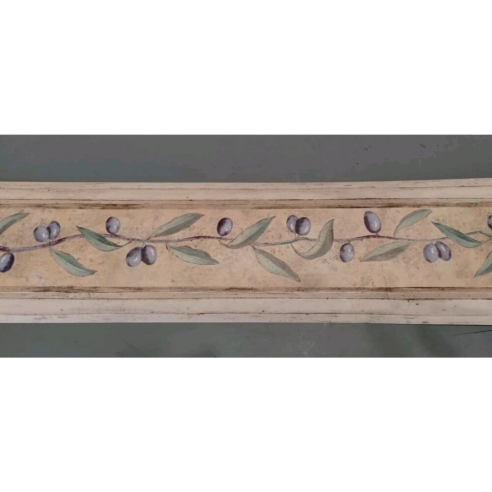 5" YORK Wall Border - Olive Branch - Cream Brown - 5 yds Olives